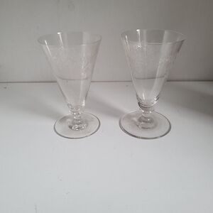 Tiffin Francician Princess Crystal Elegant Clear Glass Goblets (2)